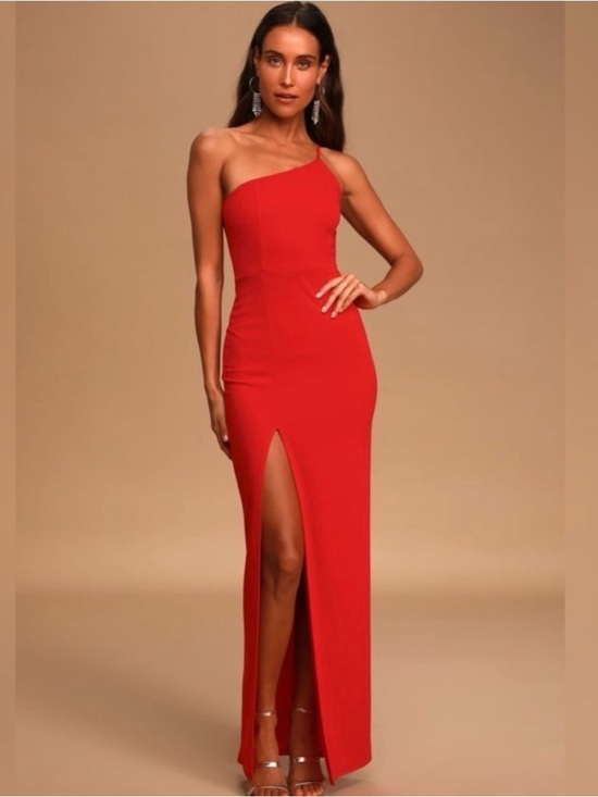 Abercrombie & Fitch Dresses & Skirts - Abercrombie and Fitch One-Shoulder Red Evening Gown with Front Slit